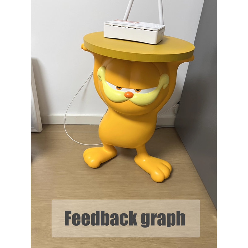 Orren Ellis Cartoon Resin Movable Garfield Cat Side Table Ornament